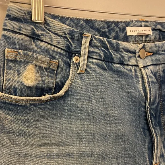 Good American Medium Wash High Waist Straight Leg Jeans Women’s Size 30 - Picture 5 of 10